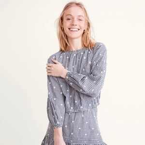 Madewell Embroidered Button-Back Shirt in Gingham Check